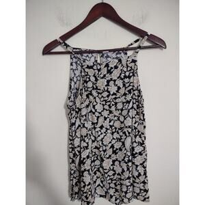 Old Navy Moody Floral 100‎ Percent Rayon Top Size Medium Y2K Style Dark Fairy